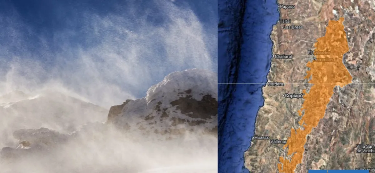 Emiten alerta meteorológica por vientos hasta 100 km/h en el norte: hay posible desarrollo de ventisca