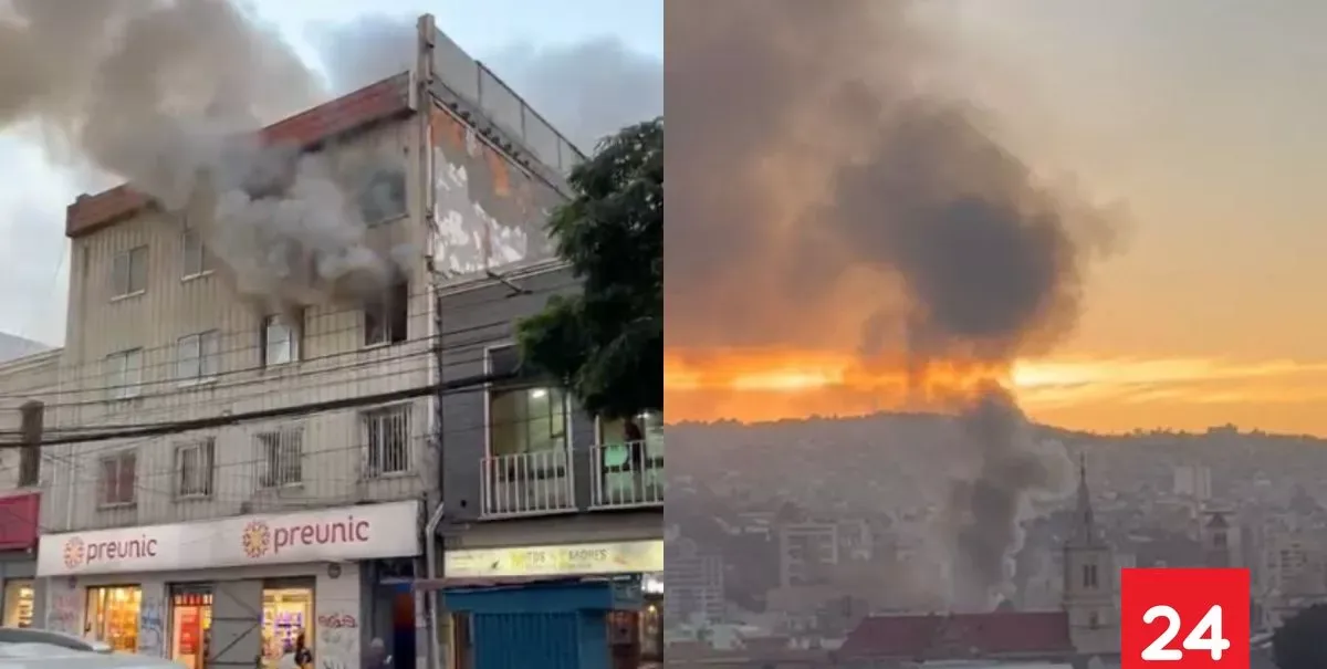 Incendio afecta sector céntrico en Valparaíso