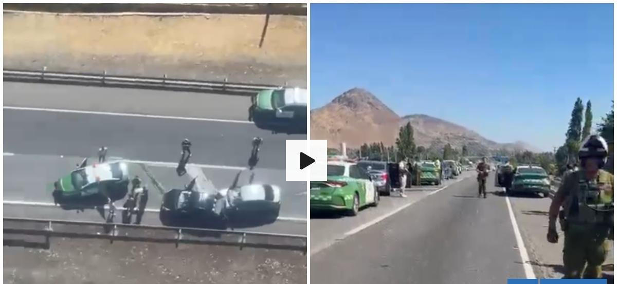 VIDEOS | Cuatro detenidos tras persecución por robo a camión repartidor de cigarrillos en San Felipe