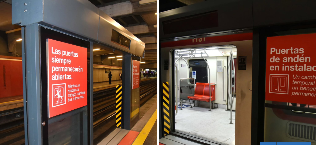 Instalan primera puerta en estación Neptuno de la Línea 1 del Metro de Santiago