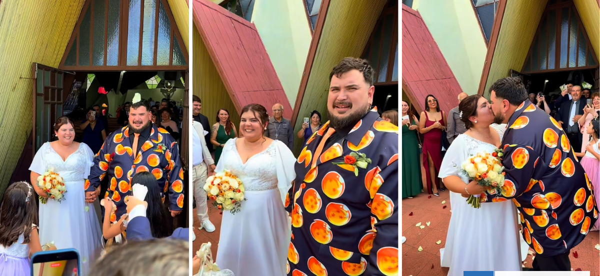 Amor al estilo saiyajin: Otakín se casó y sorprendió con traje inspirado en Dragon Ball