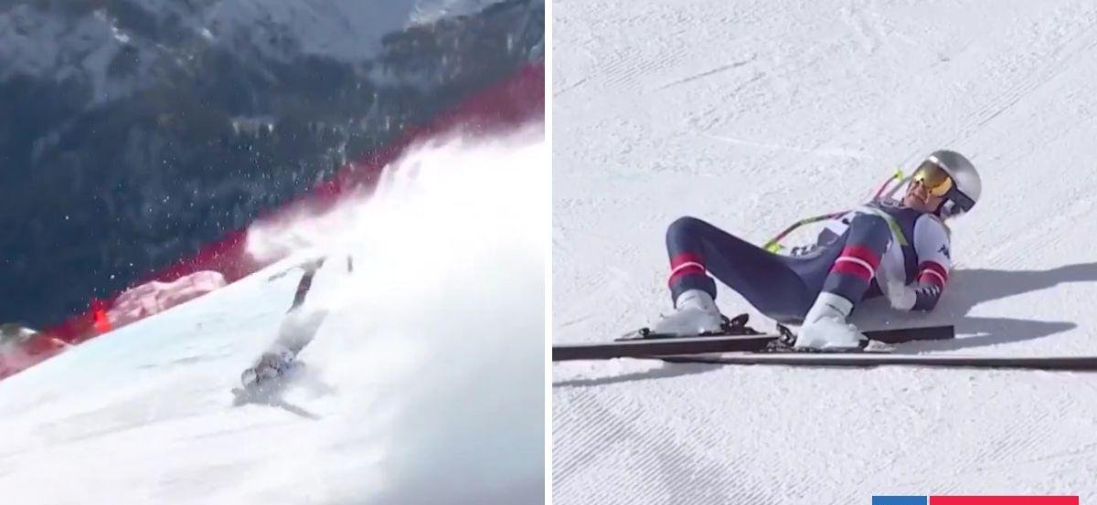 Angustia en JJOO de Invierno: esquiadora que compitió con ligamento roto sufrió violenta caída