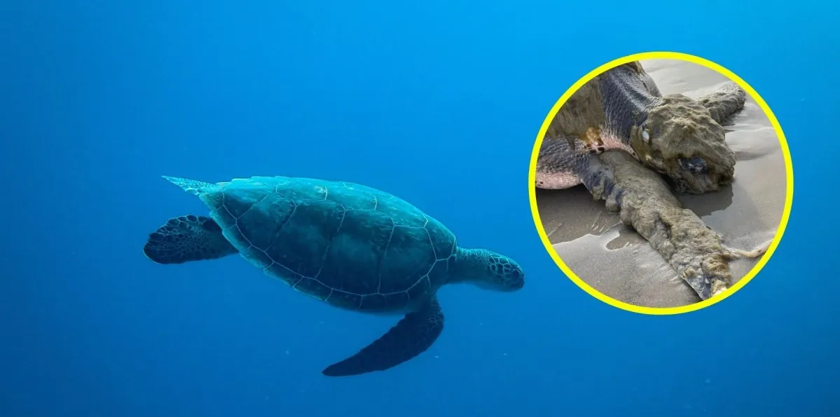 Tortuga marina cubierta de "pelaje verde" sorprende en EEUU: Es una de las más raras del mundo