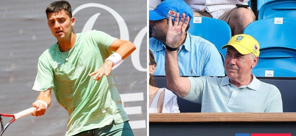 Ante la mirada de Ancelotti: Tomás Barrios peleó ante Berrettini pero acabó eliminado del ATP de Río