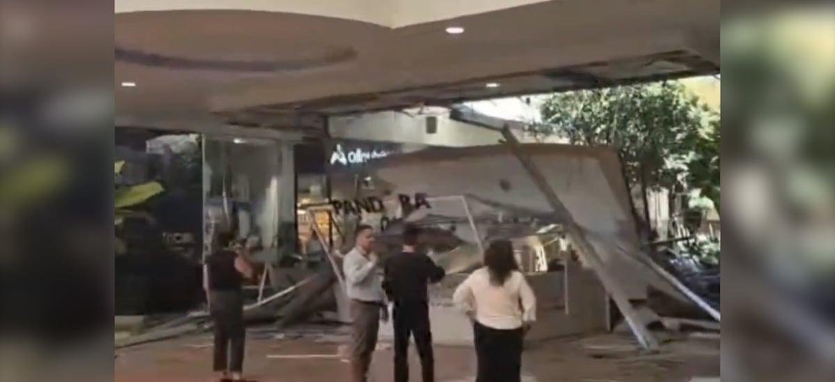 Grave accidente en Quilpué: Parte del techo se derrumbó sobre una tienda en Mall Portal El Belloto