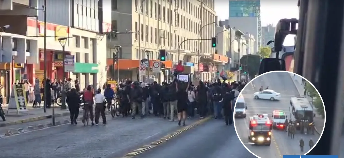 Al menos 4 detenidos tras "marcha antifascista" en centro de Concepción, en plena asunción de Kast