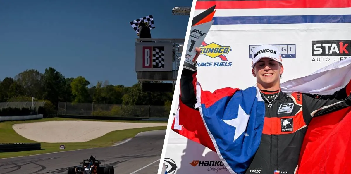 Clemente Huerta cerró la temporada con dos triunfos consecutivos en la F4 de Estados Unidos