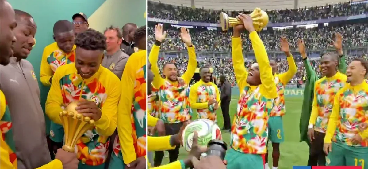 Senegal se rebela ante CAF y Marruecos: seleccionado exhibe en Francia trofeo que le fue arrebatado