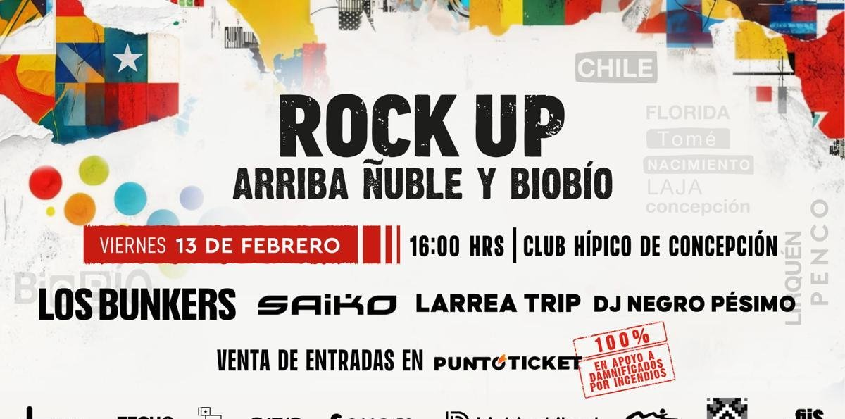 Rock Up Concepción: Festival solidario a cinco lucas para ayudar a damnificados de los incendios