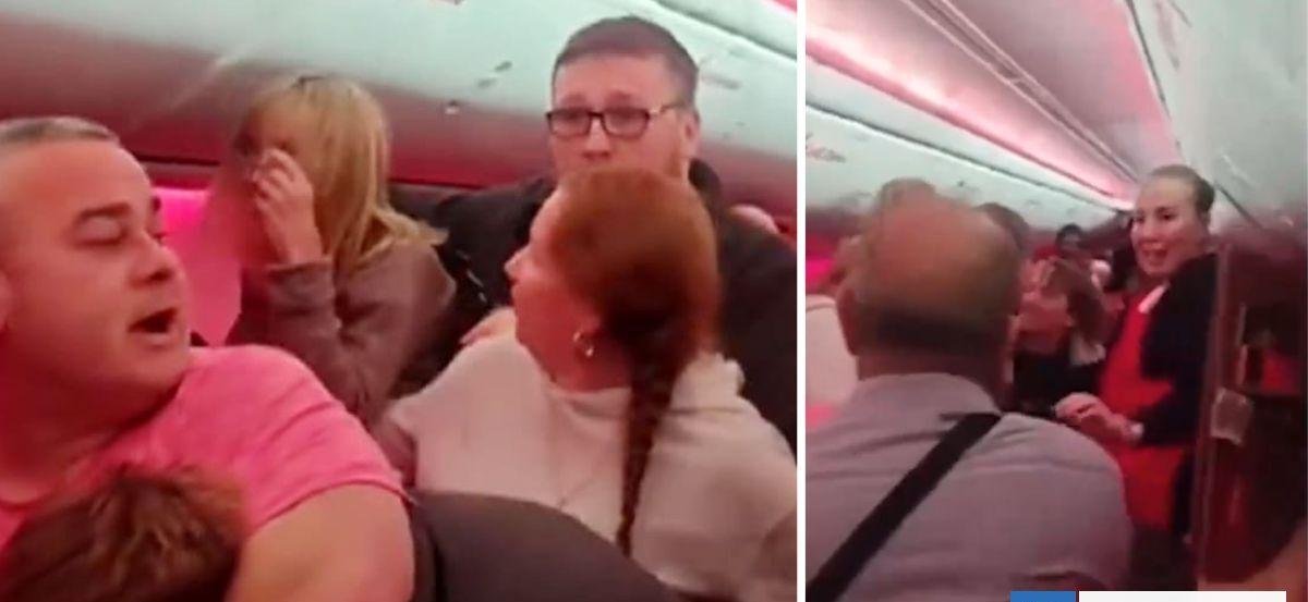 VIDEO: brutal pelea a bordo de un avión termina con dos detenidos y el vuelo desviado hacia Bruselas