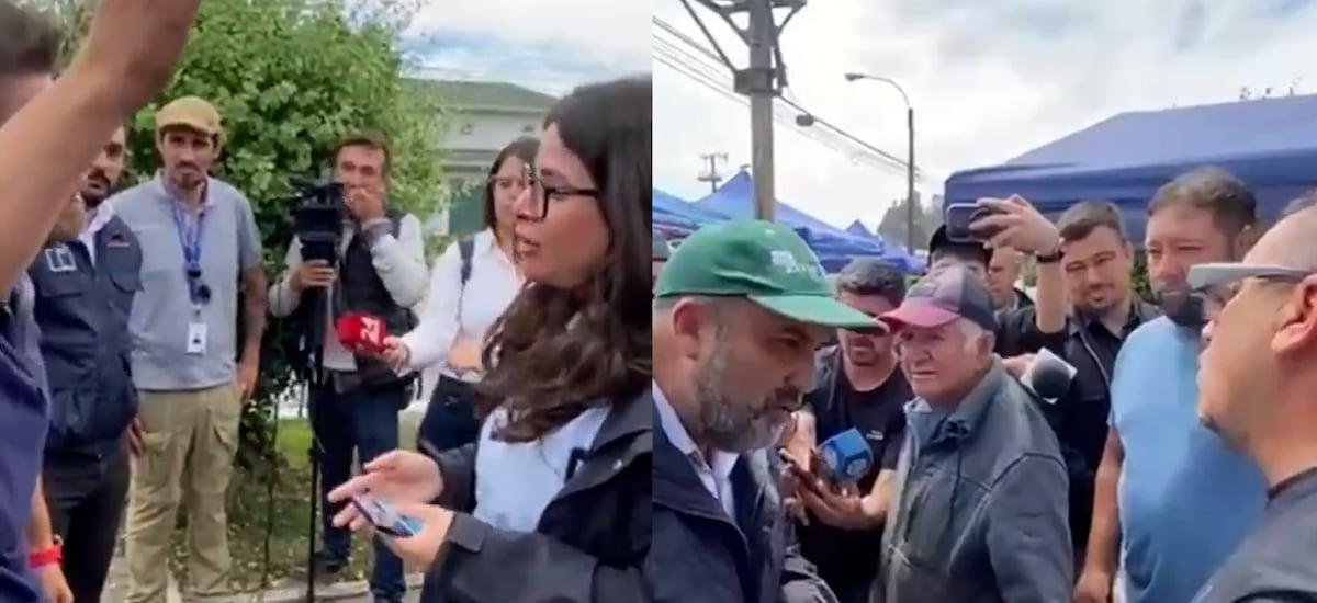 Ministra Orellana y delegado presidencial del Biobío fueron increpados por vecinos afectados por el megaincendio