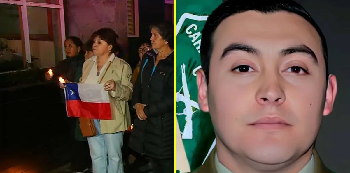 Realizan velatón en comisaría de Puerto Varas por carabinero baleado: Funcionario está con muerte cerebral