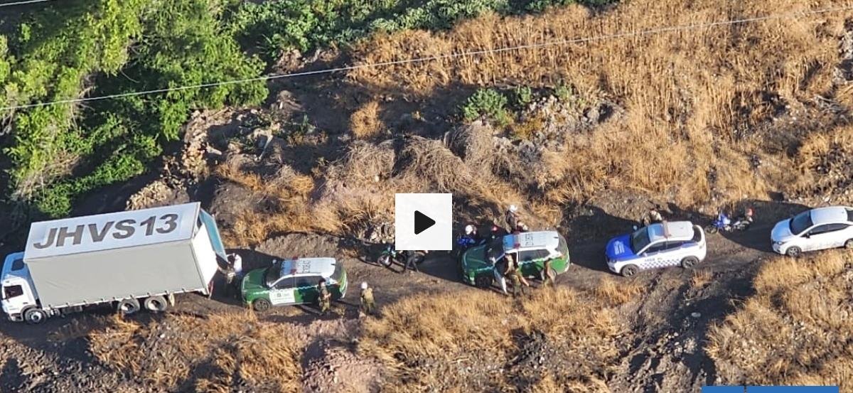 VIDEOS | Megaoperativo por robo de camión con 18 toneladas de paltas avaluadas en $127 millones
