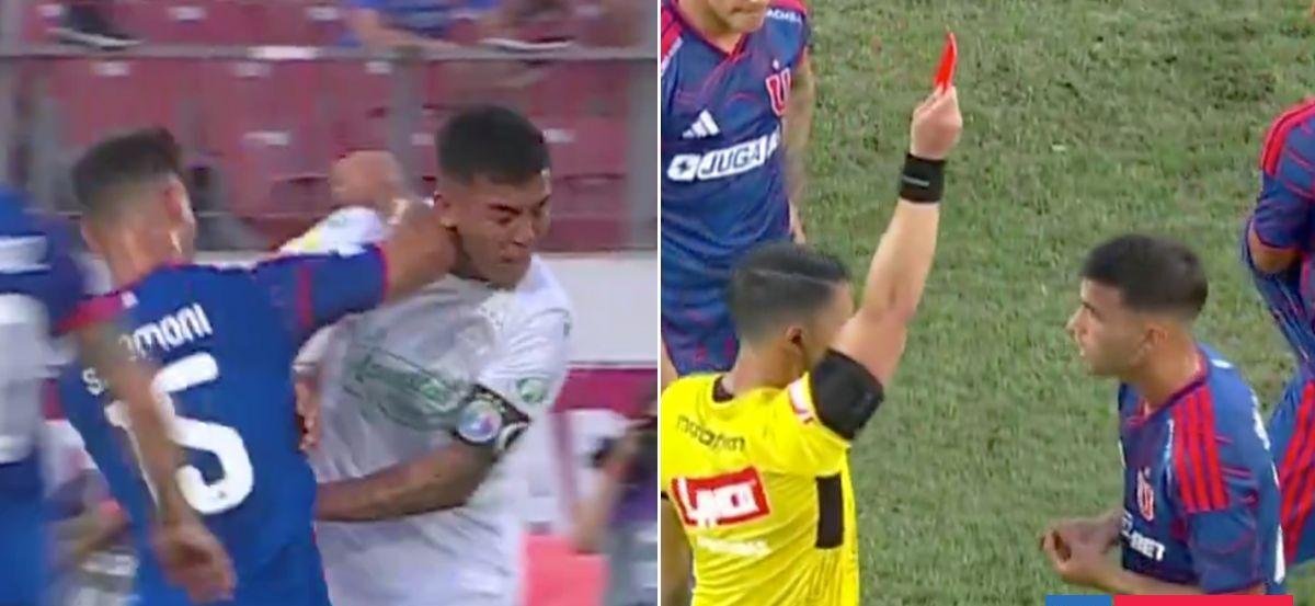 Codazo y a las duchas: Salomoni recibe la primera roja de la Liga 2026 y complica a La U ante Audax