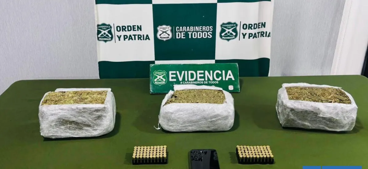 Incautan más de 3 kilos de droga y 100 cartuchos de munición en Cabrero: un detenido