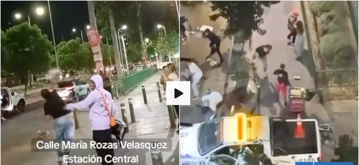 Ambulantes atacan con palos, piedras y un cilindro de gas a inspectores de Estación Central: 5 heridos