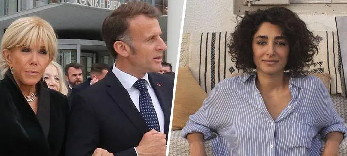 Entorno de Brigitte Macron desmiente que comentado gesto con su marido en avión haya sido por celos hacia actriz iraní