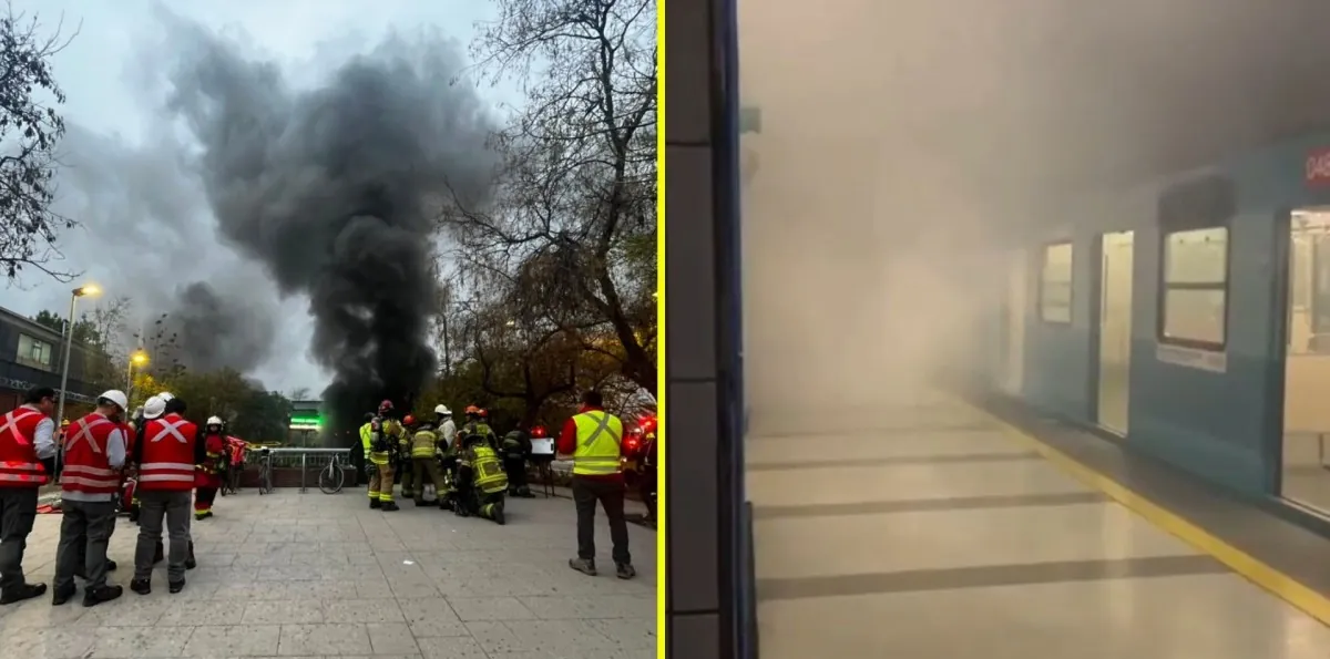 Videos muestran emergencia en la Línea 5 del Metro: Vagón fue consumido por las llamas y generó una gran columna de humo