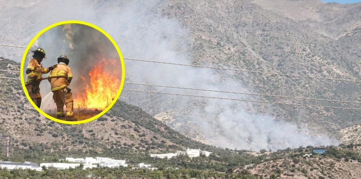 Declaran Alerta Amarilla para Peñalolén por incendio forestal: Fuego afecta a la Quebrada de Macul