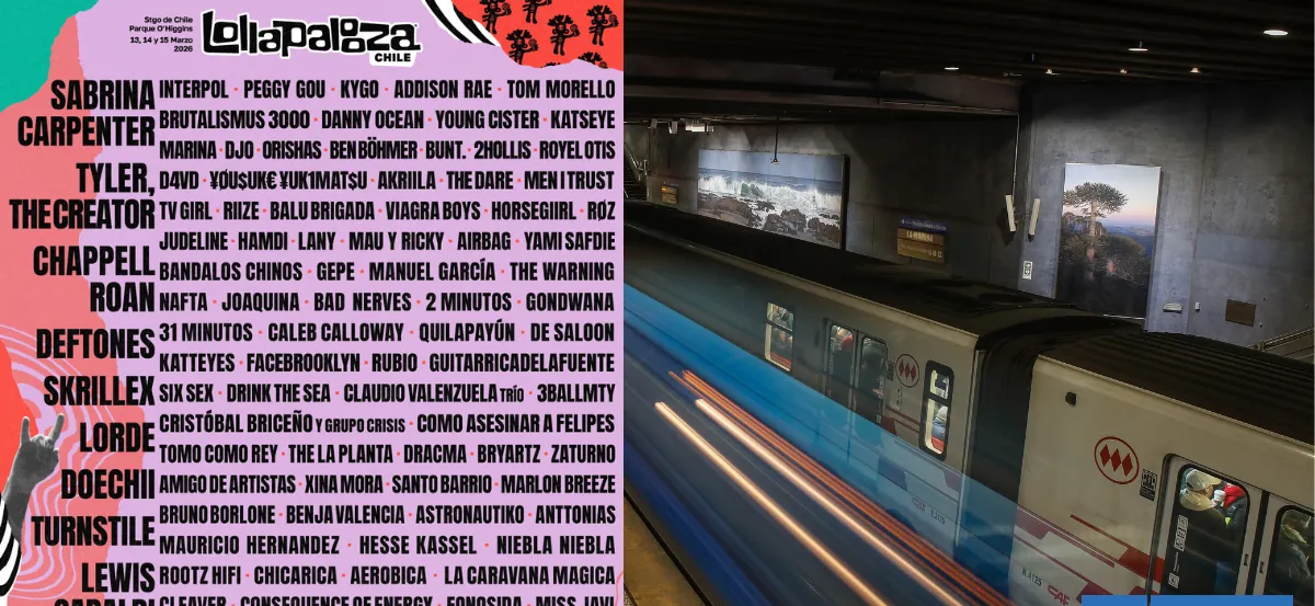 Estos son los horarios de Metro para las jornadas de Lollapalooza 2026 y concierto de AC/DC