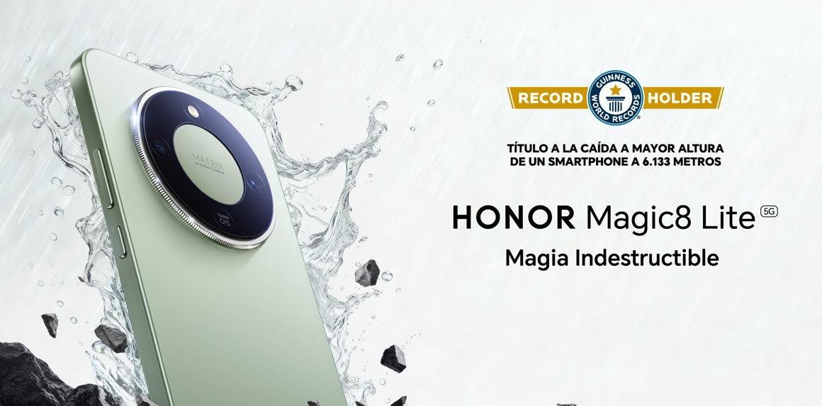 HONOR Magic8 Lite "rompe" un Récord Guiness por la caída más alta de un smartphone