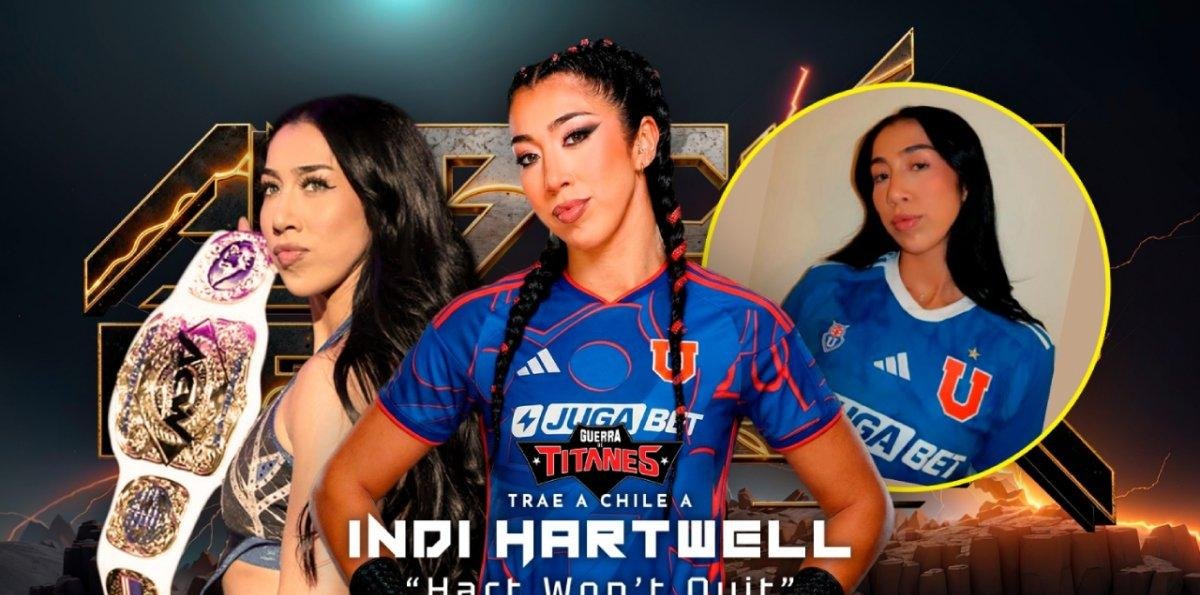 Show de Guerra de Titanes contará con Indi Hartwell, excampeona de WWE que es hincha de la U