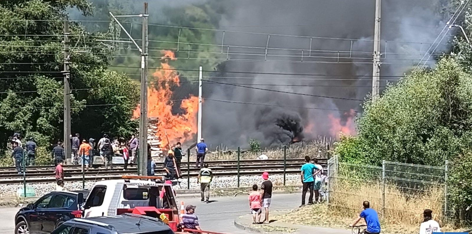Biotren modifica servicios por incendio con cercanía a estación Leonera en Chiguayante