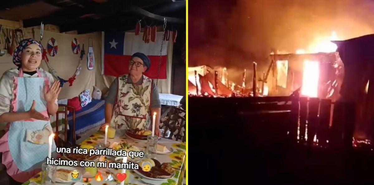 "Lo perdimos todo, pero Dios es grande": Familia de influencers "Campito Silvestre" pierde su casa en voraz incendio en Ñuble