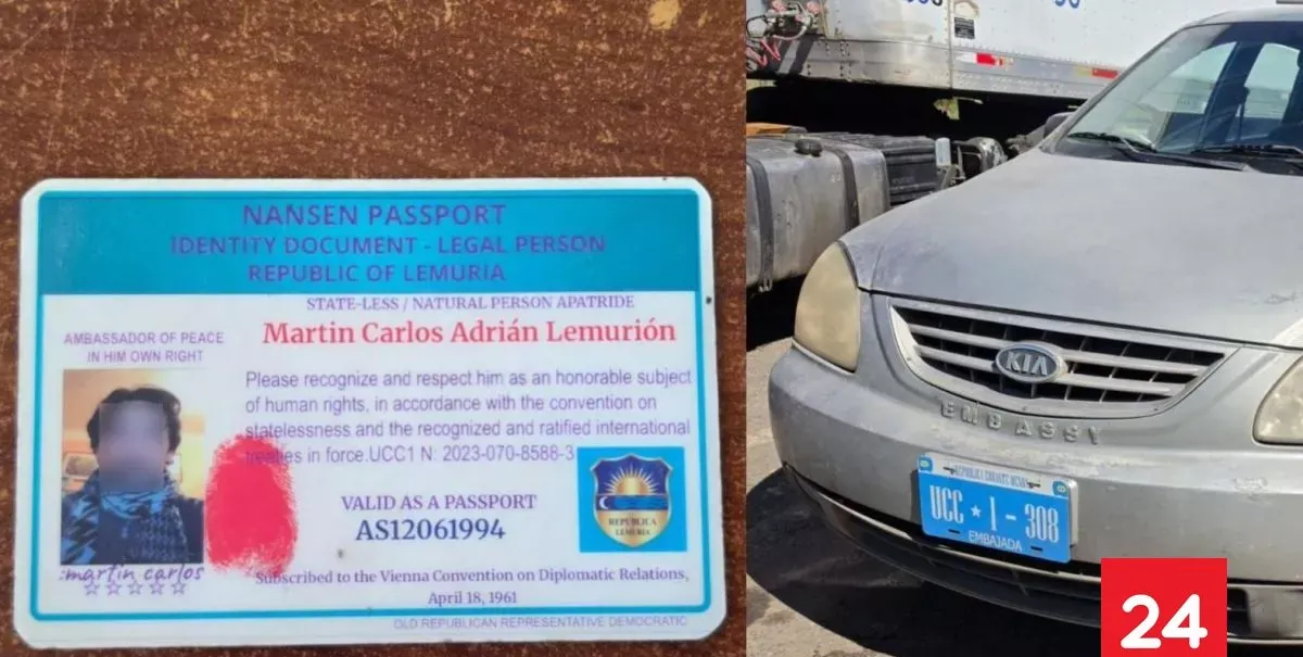 "República de Lemuria": conductor intentó evadir control vehicular alegando inmunidad diplomática de país ficticio