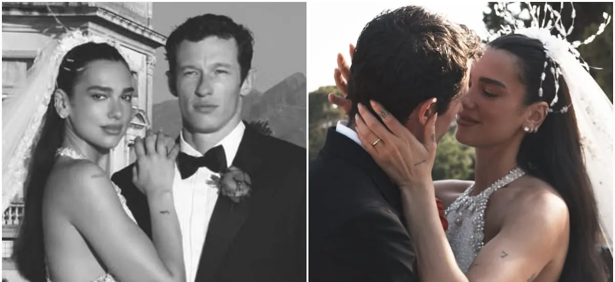 Dua Lipa compartió fotografías de su boda con Callum Turner en Italia: artista lució elegante vestido de novia de Chanel