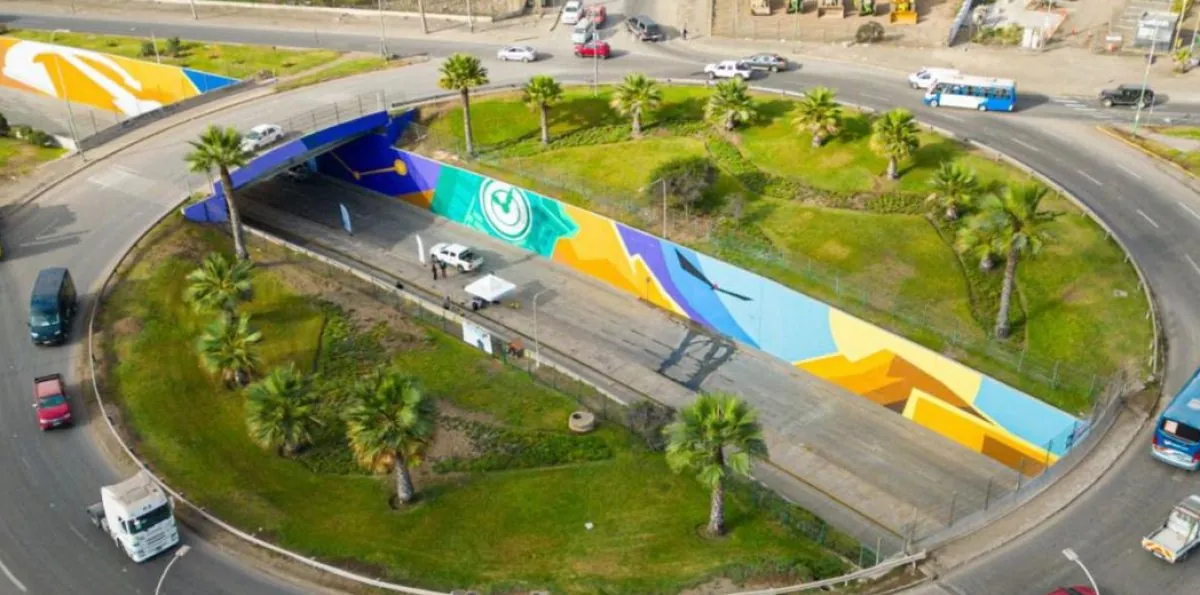 Mural urbano transformó la Rotonda Norte de Antofagasta