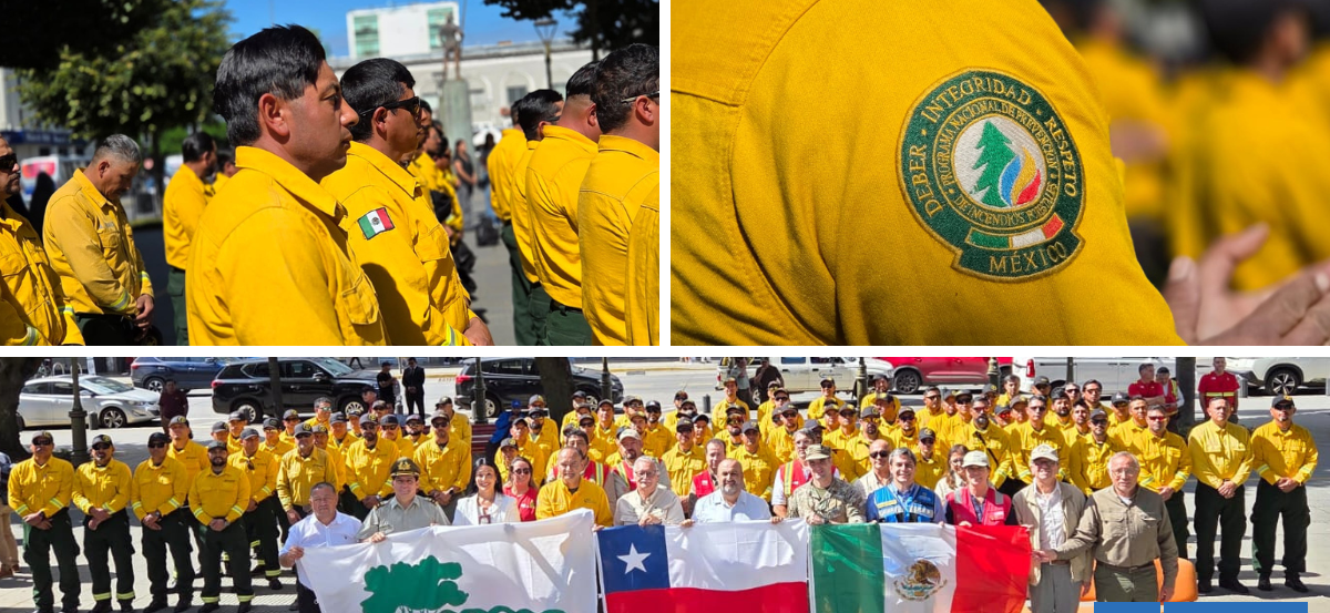 Chile despide a los 145 brigadistas mexicanos que apoyaron en control de incendios en Bío Bío y Ñuble