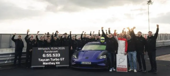 Porsche recupera el récord eléctrico en Nürburgring con el Taycan Turbo GT Manthey