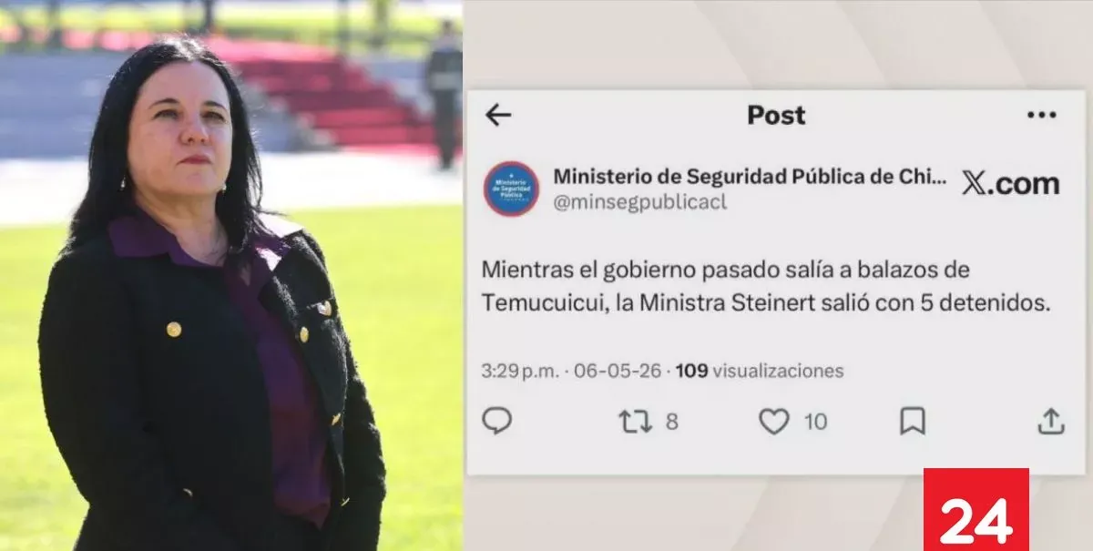 Polémica por tuit del ministerio de Seguridad que después borró: comparó operativo en Temucuicui con gestión de Izkia Siches