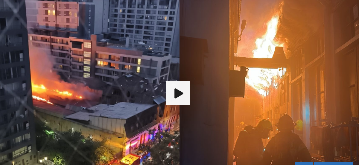 Gran incendio en pleno centro de Santiago: siniestro afecta cité con al menos 20 viviendas