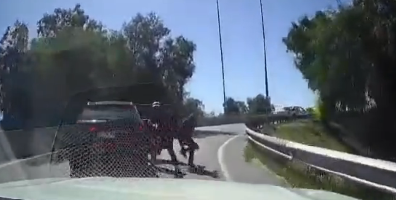 Intento de encerrona en Quilicura queda grabado: Conductor atropella a asaltante y logra escapar