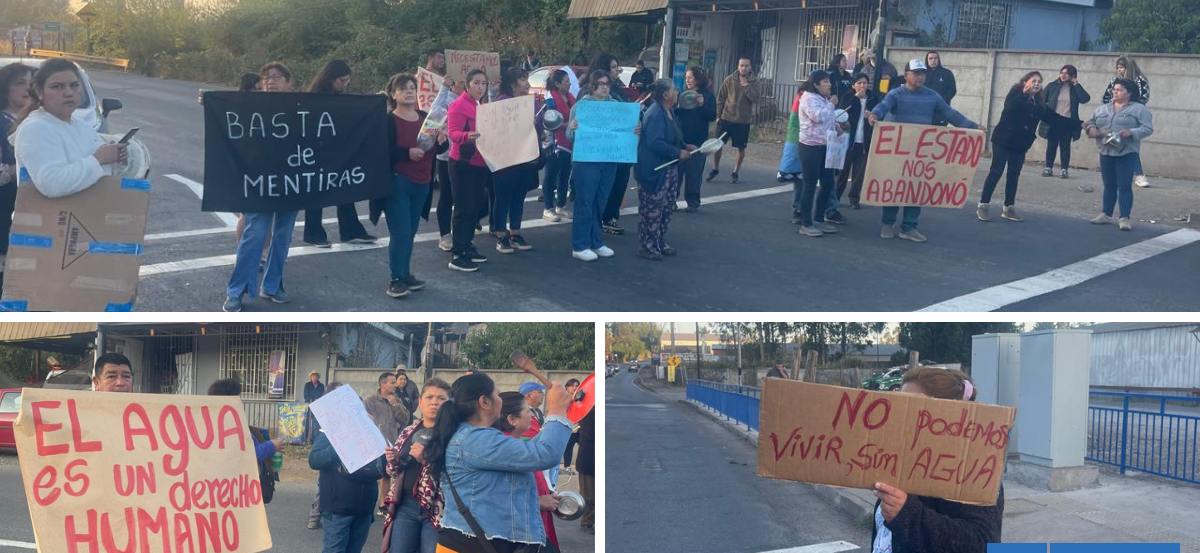 Vecinos cortan ruta entre Temuco y Cholchol por falta de agua: familias sin suministro hace 10 días