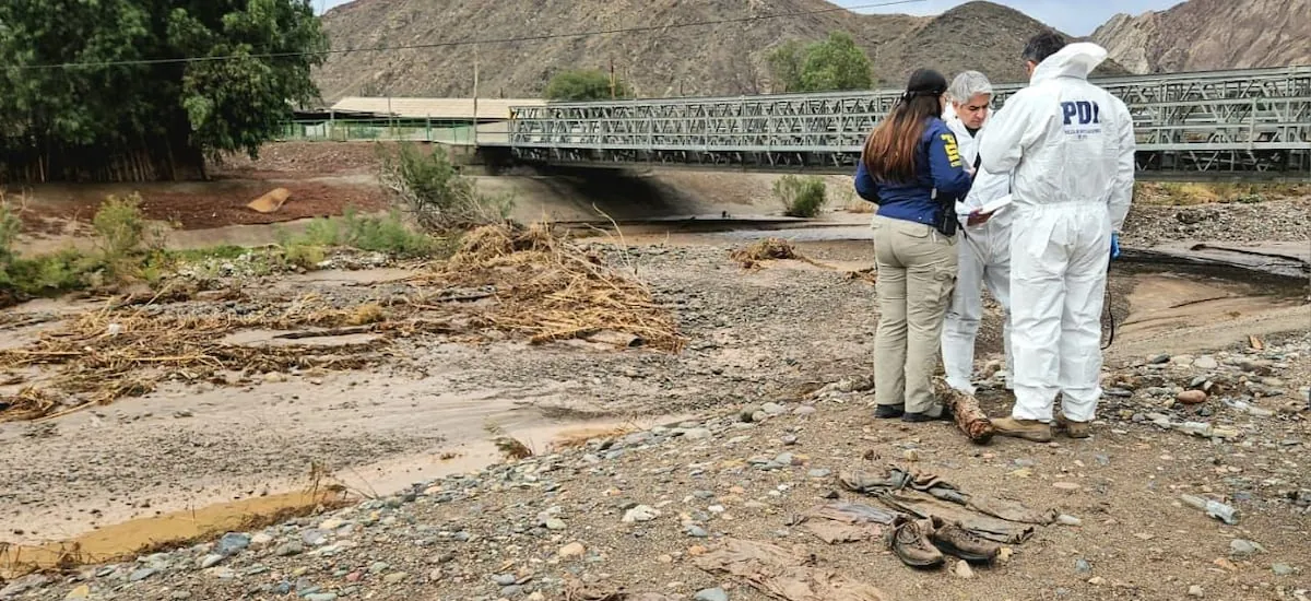 PDI investiga hallazgo de un cuerpo en el río Copiapó: víctima habría sido arrastrada en medio del sistema frontal