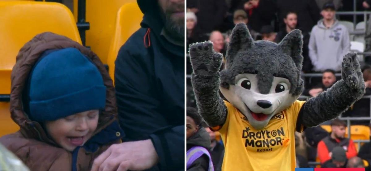 Papá fue captado comiéndole nuggets a hijo en la Premier League: mascota del club ’hizo justicia’