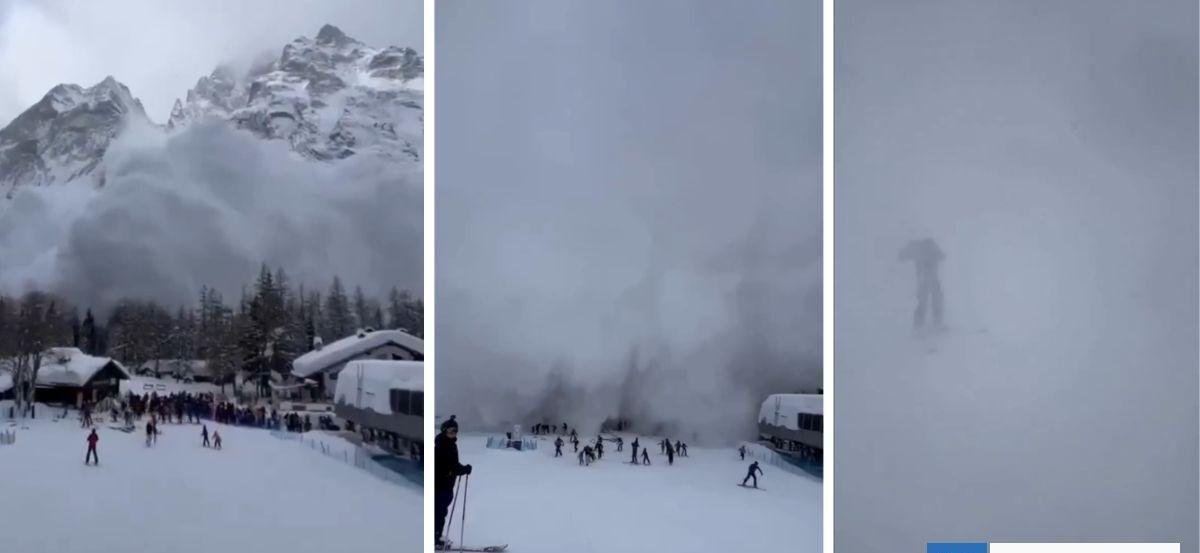 Video: impresionante avalancha cubre por completo a esquiadores mientras huyen aterrorizados en Italia