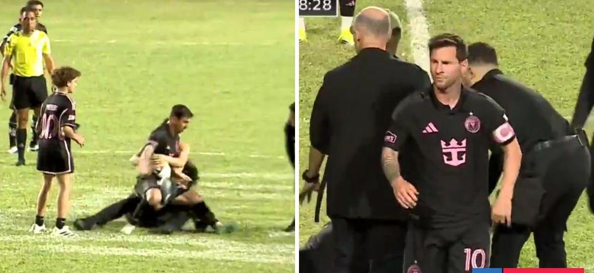 Puertorriqueños hicieron enojar a Messi: invadieron cancha y lo tiraron al piso en bochornoso amistoso