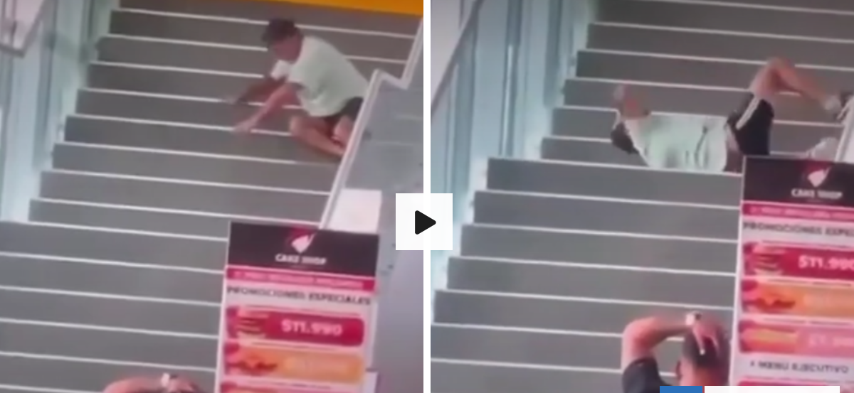 VIDEO | Digno de un Óscar: sujeto ebrio protagoniza sobreactuada caída en aeropuerto de Antofagasta