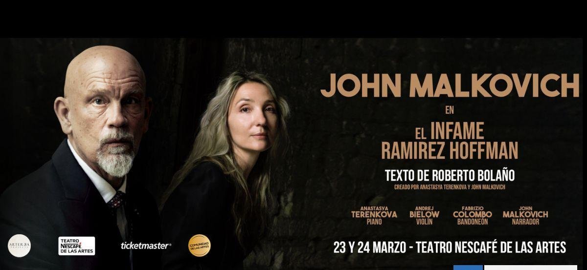 John Malkovich vuelve a Chile con obra basada en el trabajo de Roberto Bolaño