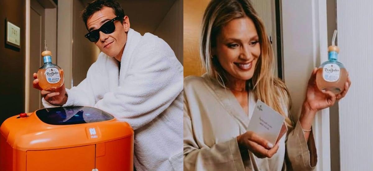 Tequila Don Julio sorprendió a Mayte Rodríguez y Simón Pesutic en la previa de la Gala de Viña con un exclusivo room service robótico de innovación chilena