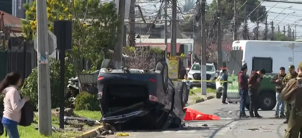 Falleció también un asaltante: conductor muere chocado por vehículo que escapaba tras robo a camión de cigarros en Maipú