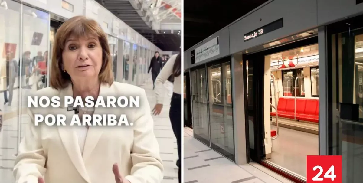 "Nos pasaron por arriba": los elogios de Patricia Bullrich al Metro de Santiago