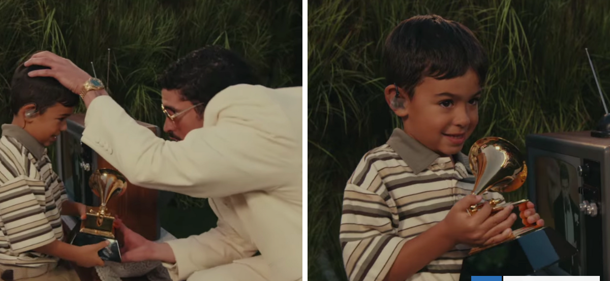 Quién es el niño al que Bad Bunny le entrega su Grammy en el show del Super Bowl y a quién representa