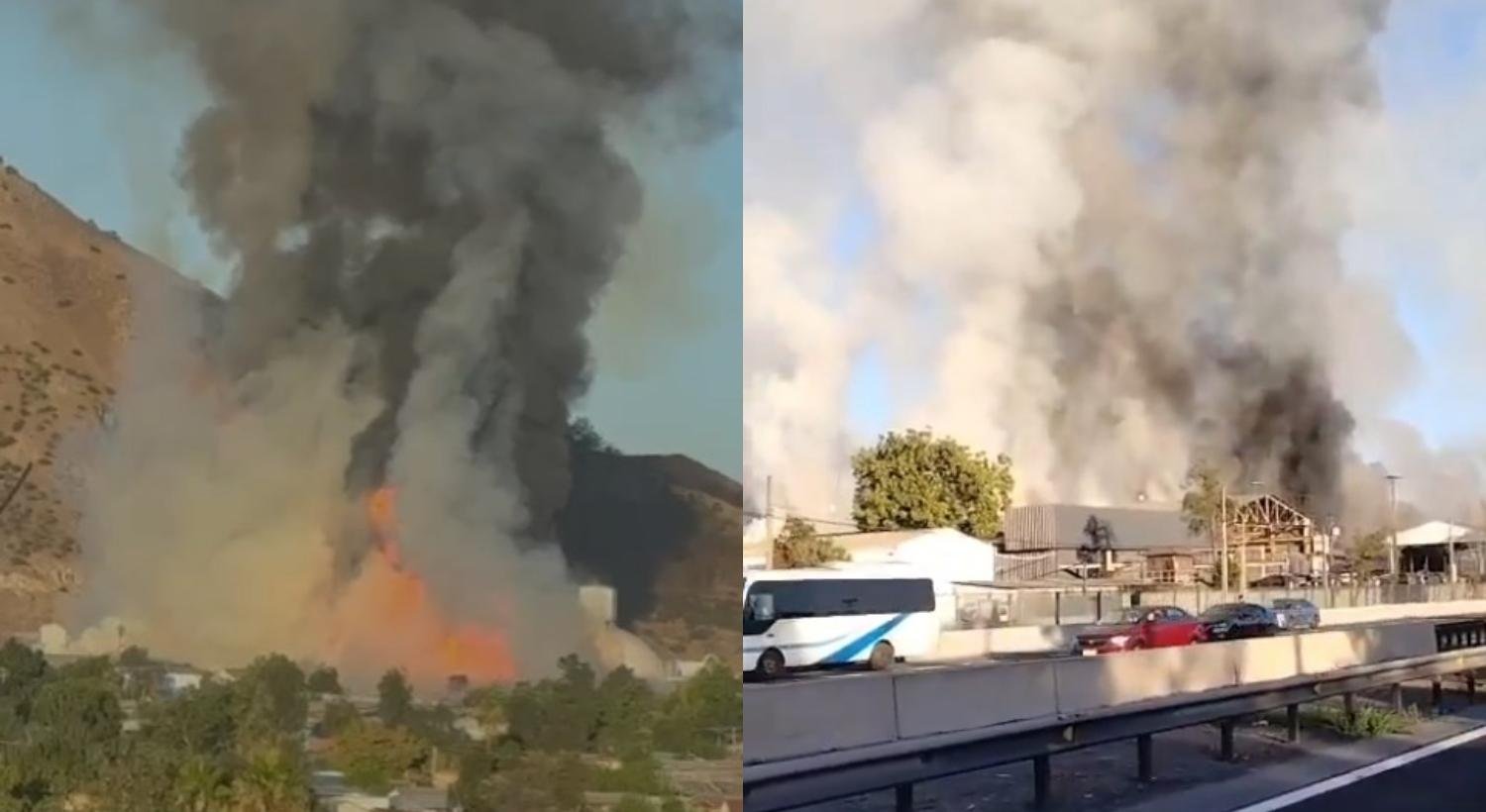Violenta explosión e incendio afectan a sector industrial en Renca: Afectó a un camión que transportaba gas