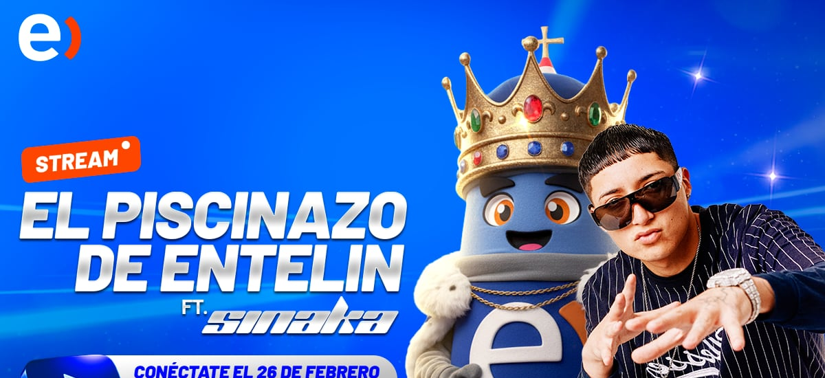 Conéctate al stream del piscinazo de Entelin + Sinaka en vivo en el canal de Youtube de Entel