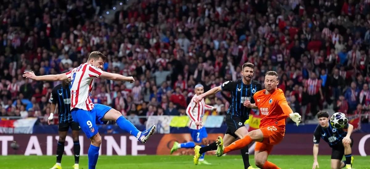 Atlético se destapa en Madrid y golea a Club Brujas para avanzar a los octavos de final de la Champions League